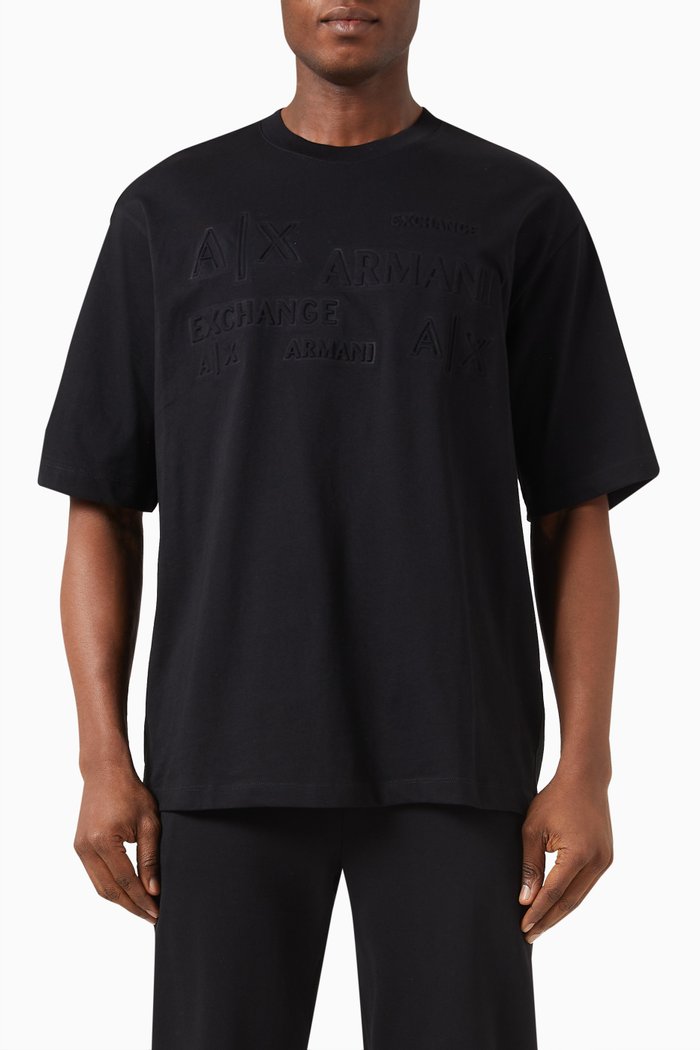 Oversized Logo T-shirt in Cotton Jersey, Black