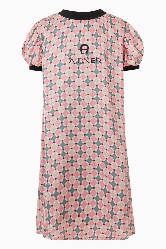 

Fancy Woven Print Dress, Pink