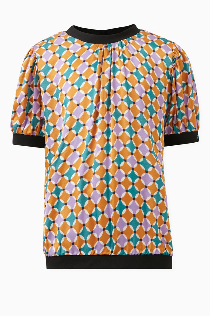 

Printed Top in Cotton, Multicolour