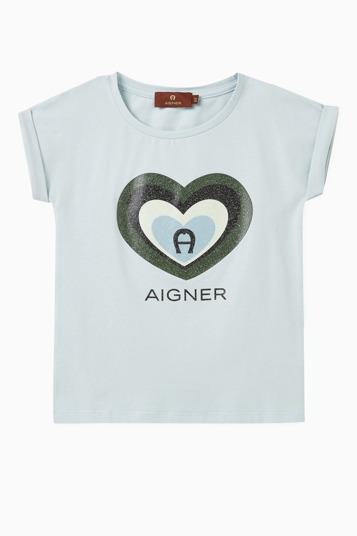 

Heart Logo T-shirt in Cotton, Blue