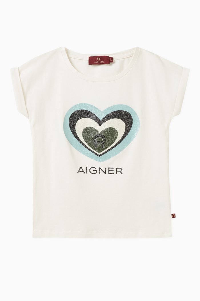 

Heart Logo T-shirt in Cotton, Neutral