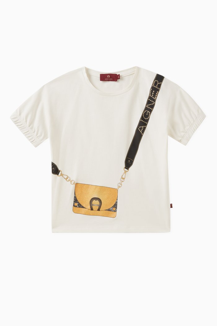 

Crossbody Bag-print T-shirt in Cotton, Neutral
