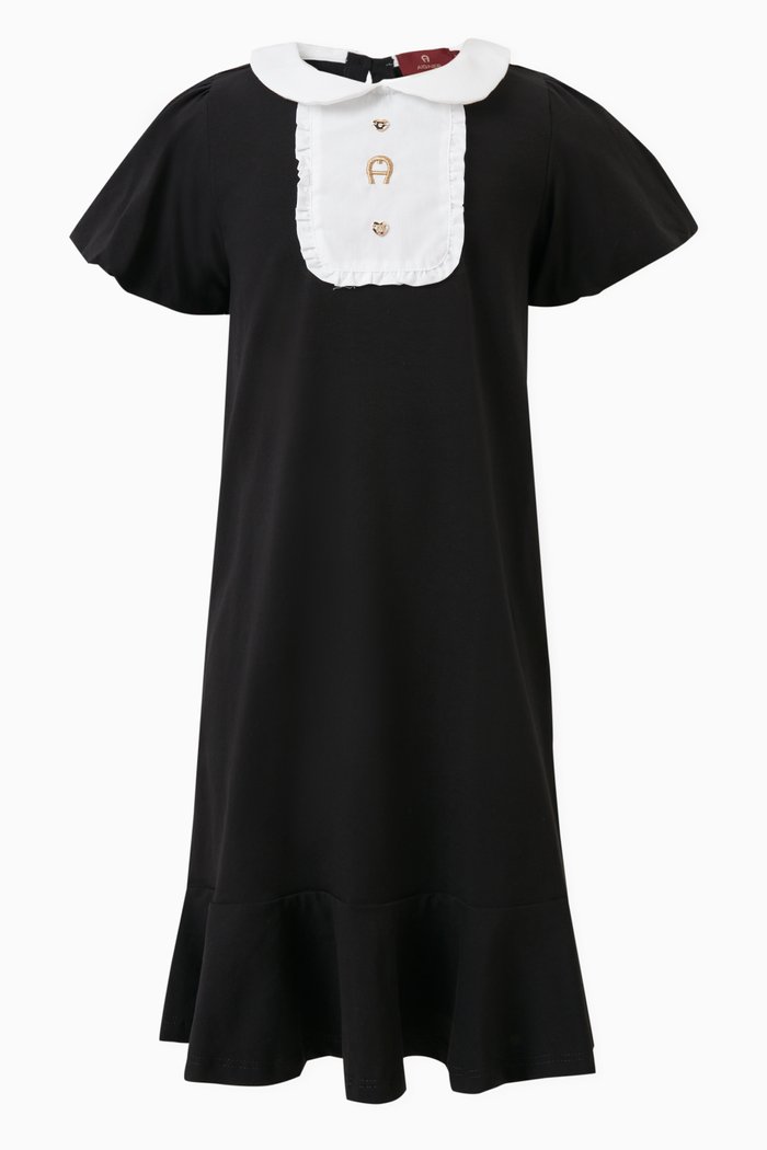 

Embroidered Logo Bib Dress, Black