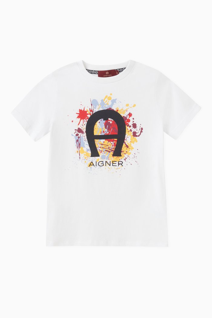 Logo-print T-shirt in Cotton, White