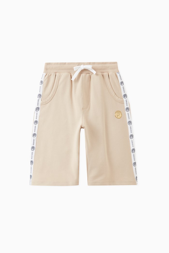 

Logo-stripe Shorts in Cotton, Neutral