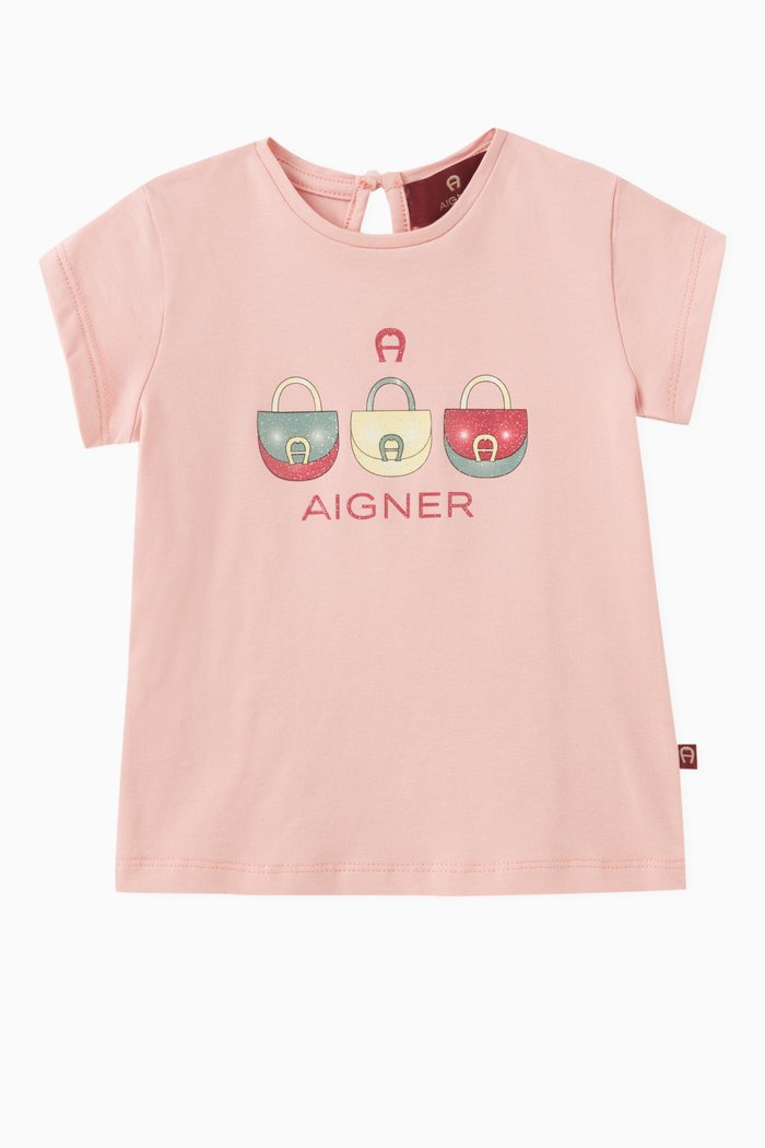 

Logo-print T-shirt in Cotton, Pink