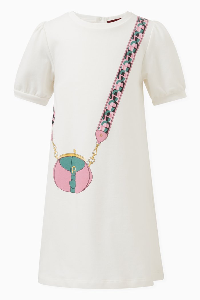 

Bag Logo T-shirt Dress in Cotton, Neutral