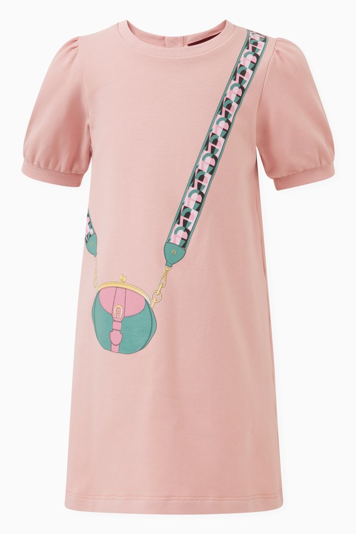 

Bag Logo T-shirt Dress in Cotton, Pink