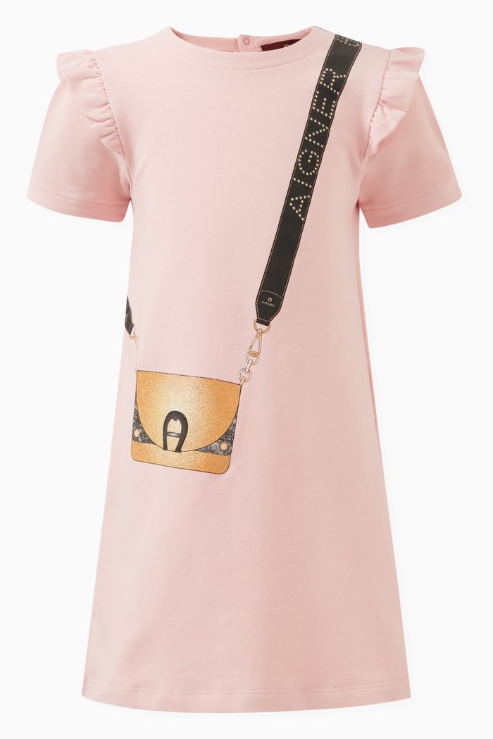 

Bag-print Dress in Cotton-jersey, Pink