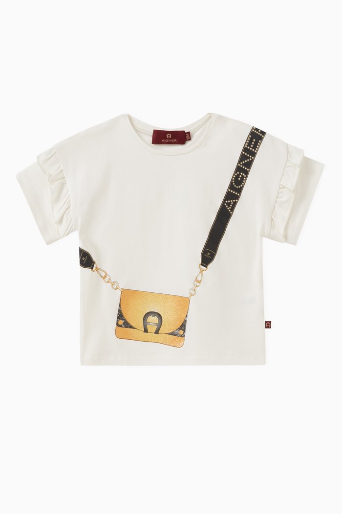 

Shoulder Bag Print T-shirt in Cotton, Neutral