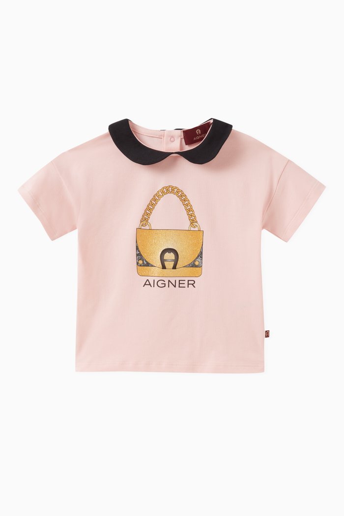 

Logo-print Top in Cotton, Pink