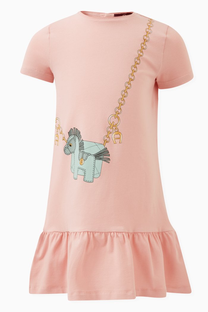 

Horse Shoulder Bag Print Dress in Cotton, Pink