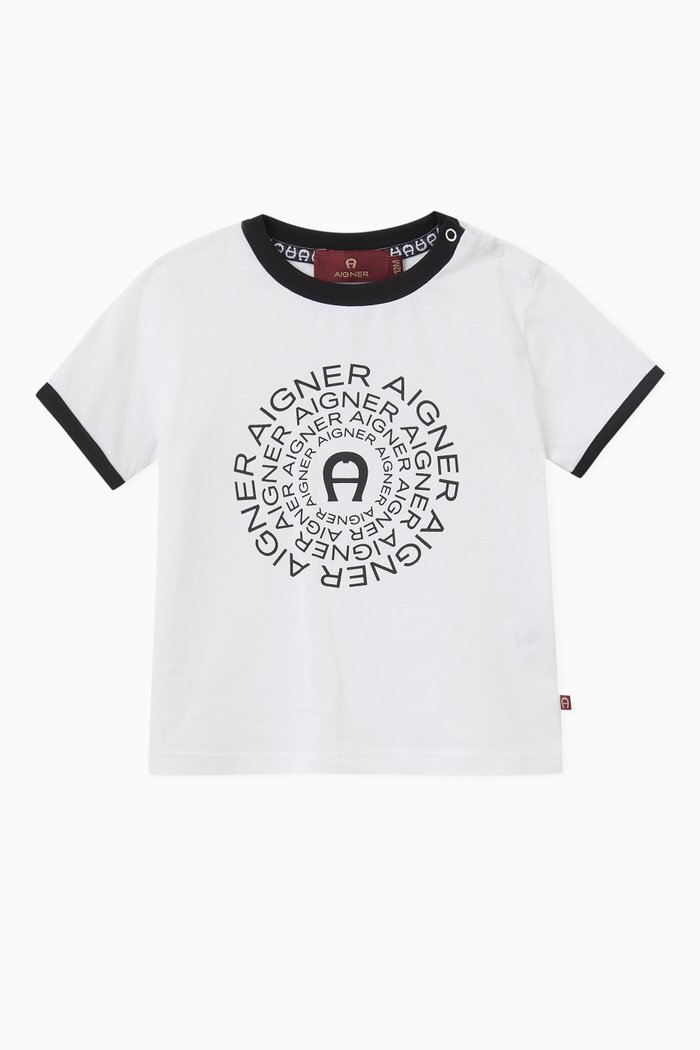 

Graphic Logo Print T-shirt in Cotton, Black