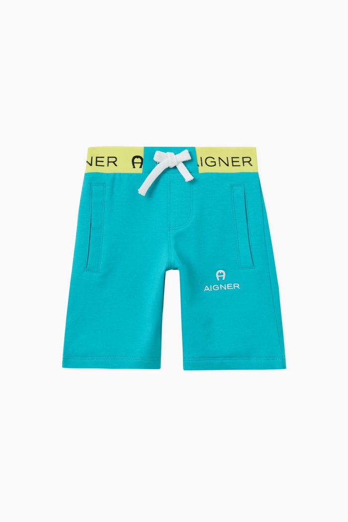 

Logo Bermuda Shorts in Cotton, Blue