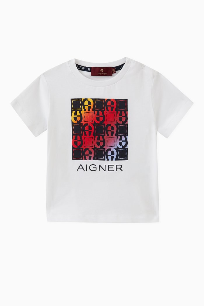 

Graphic Logo Print T-shirt in Cotton, White