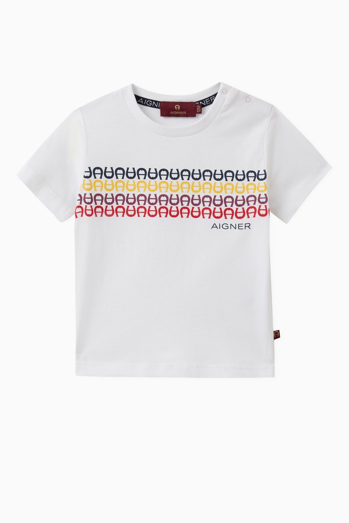 

Graphic Logo Print T-shirt in Cotton, Orange