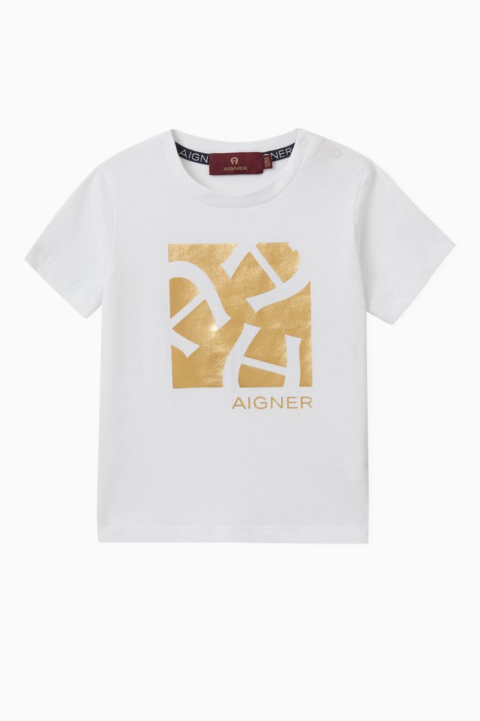 

Graphic Logo Print T-shirt in Cotton, White