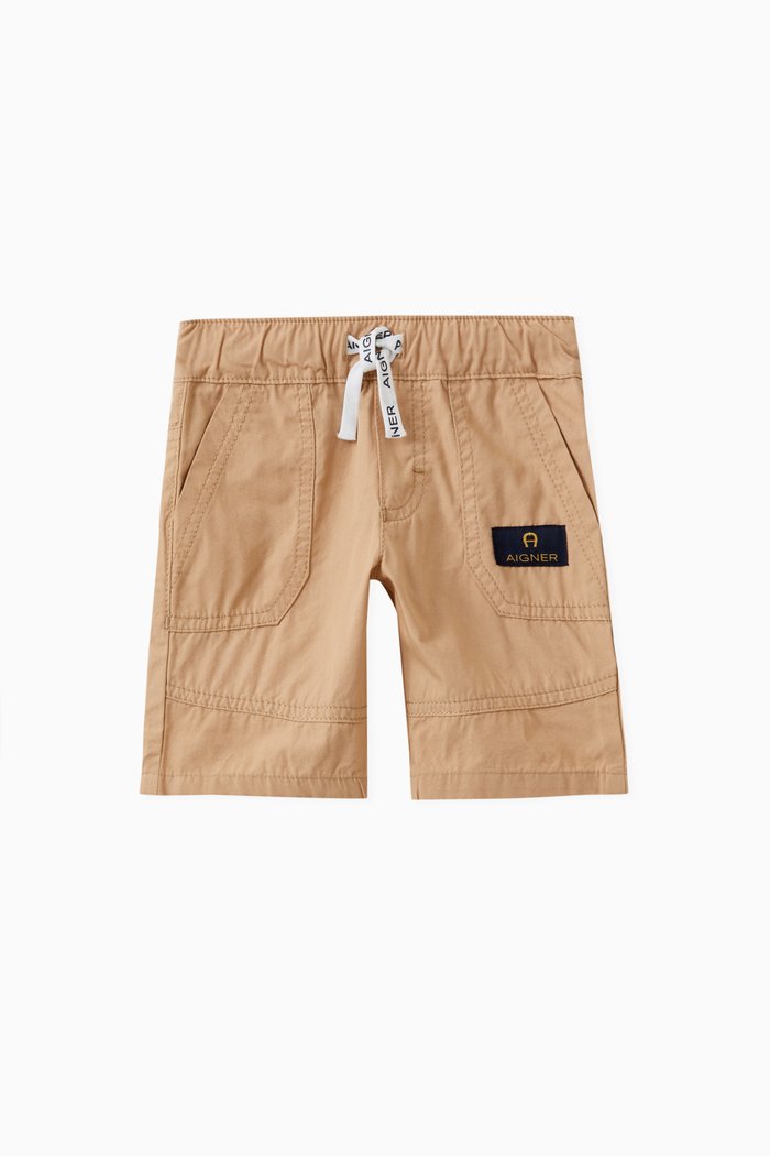 

Logo Bermuda Shorts in Cotton, Brown