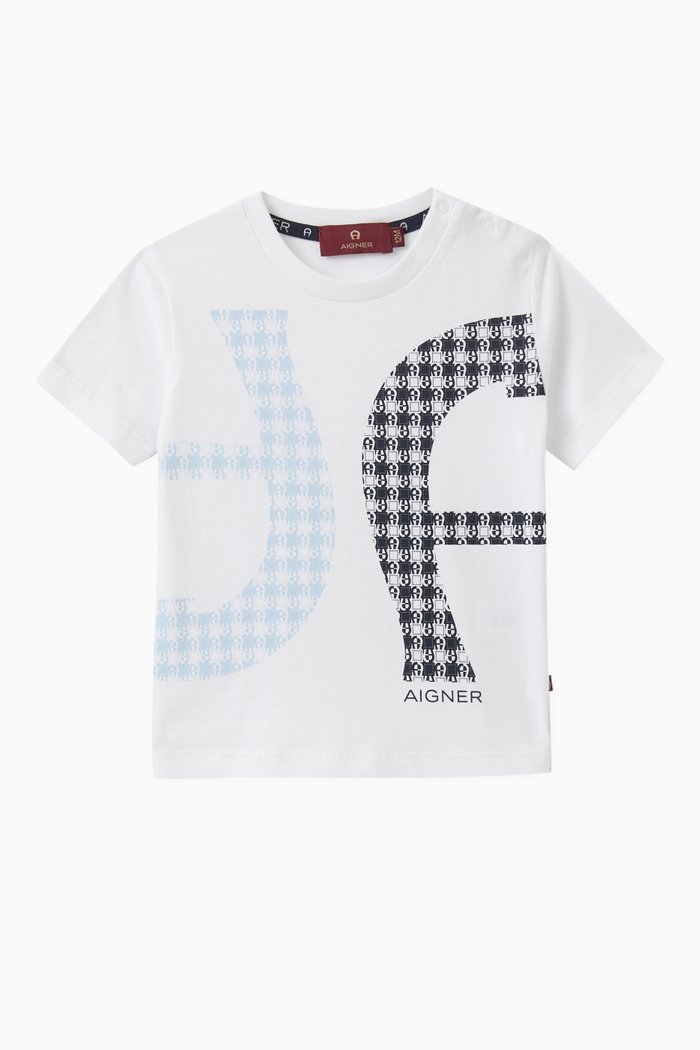 

Logo Print T-shirt in Cotton, Blue