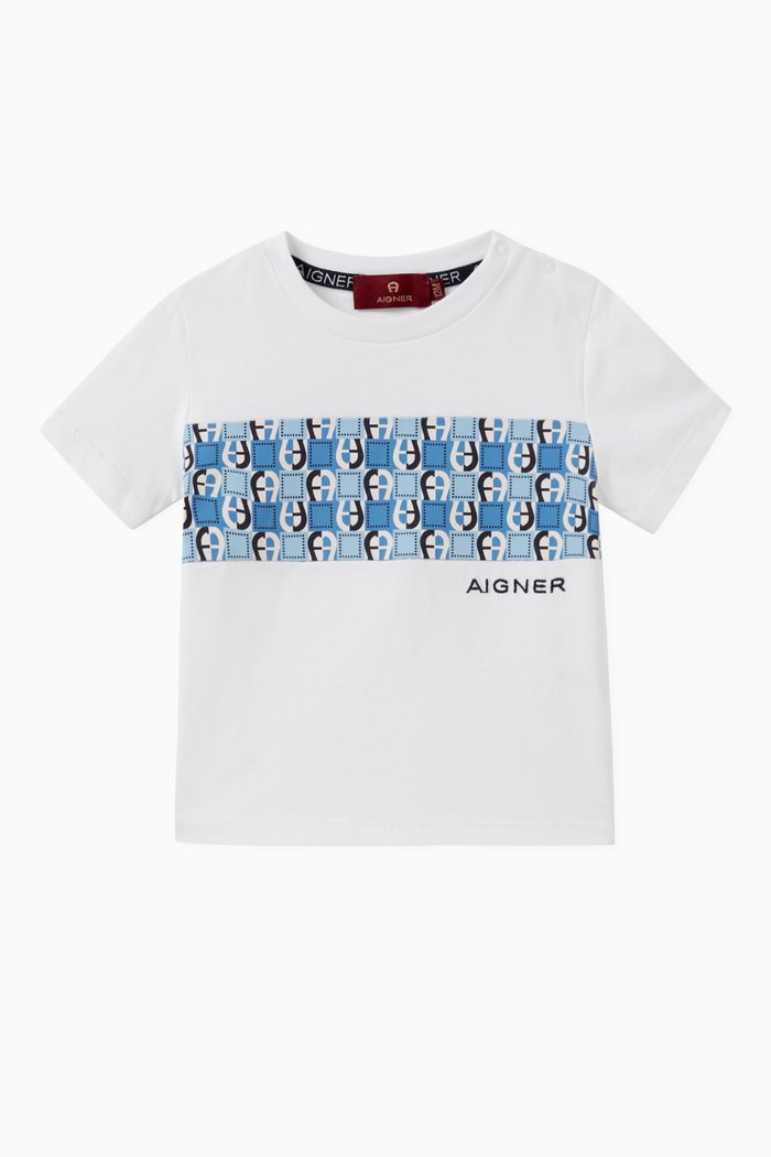 

Graphic Logo Print T-shirt in Cotton, White
