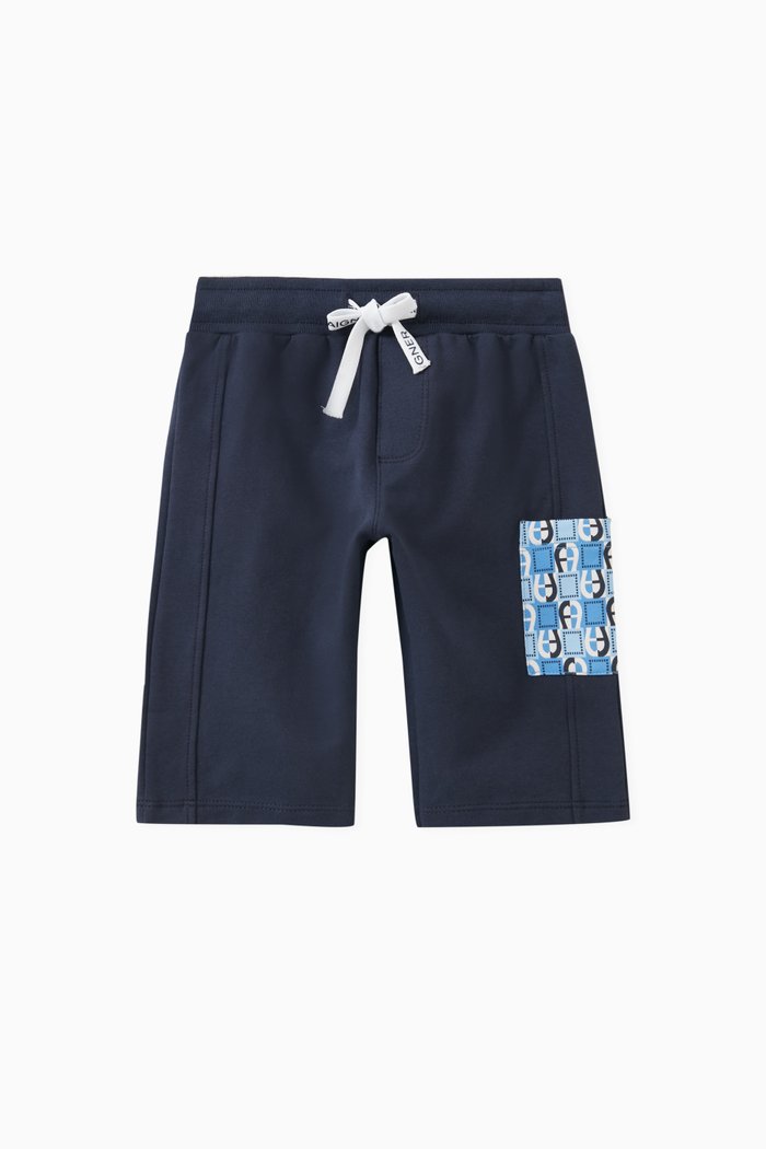 

Logo Bermuda Shorts in Cotton, Blue