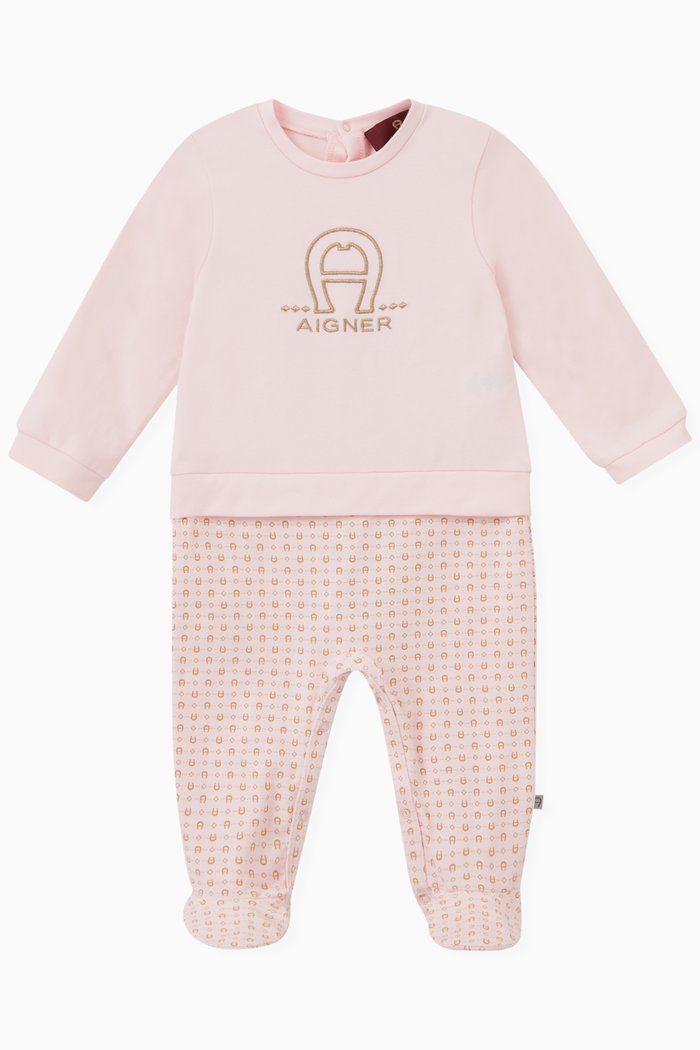 

Logo Overall in Stretch Cotton, Pink