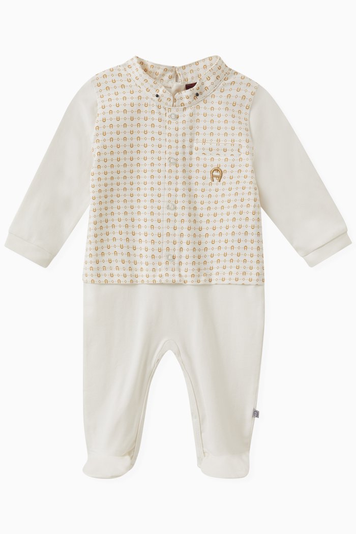 Logo Overall in Stretch Cotton, Neutral