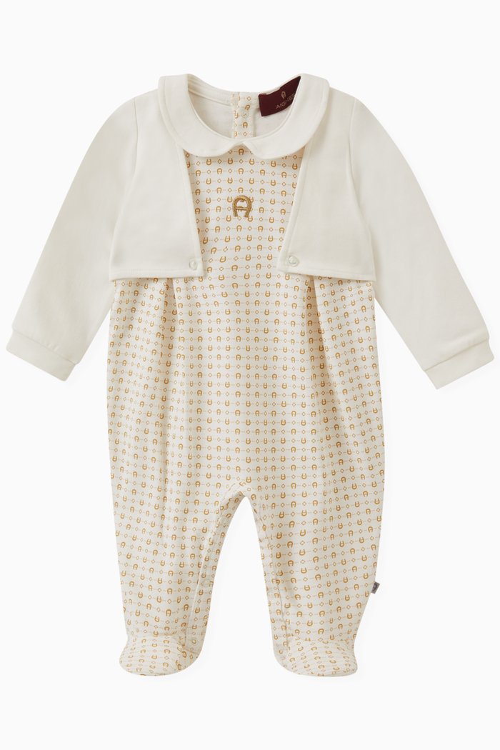 Monogram Overall in Stretch Cotton, Neutral