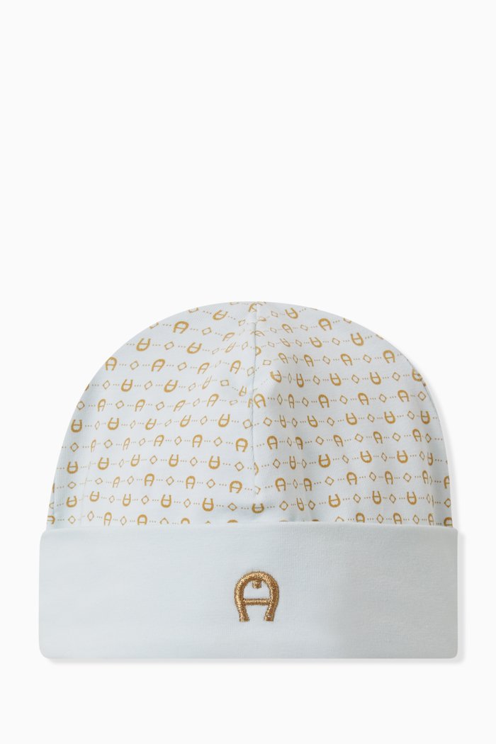 

Logo Print Cap in Pima Cotton, Blue
