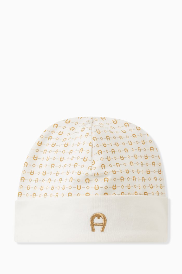 

Logo Print Cap in Pima Cotton, Neutral