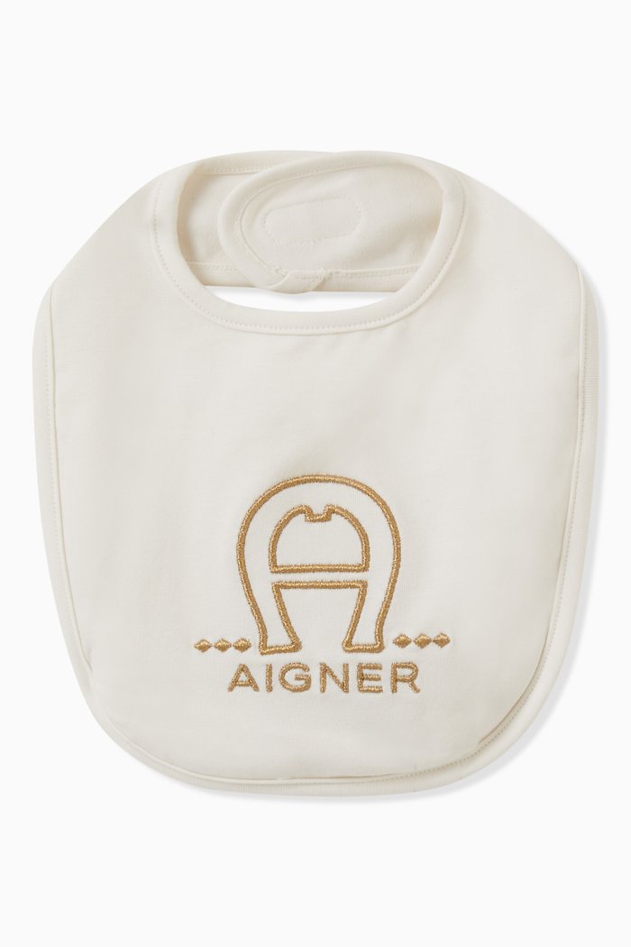 Logo Bib in Pima Cotton, Neutral