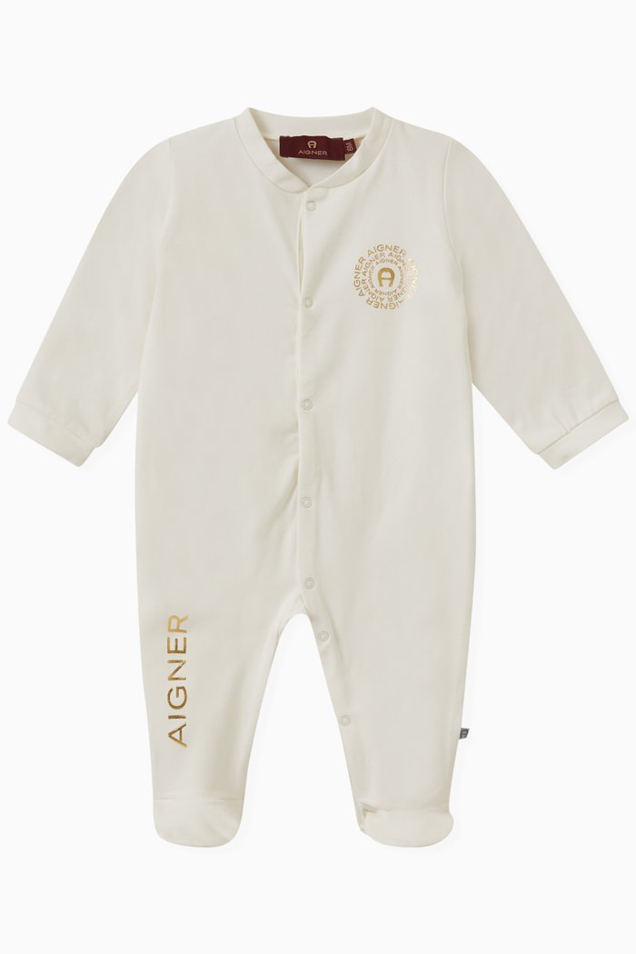 

Logo Sleepsuit in Stretch Cotton, Neutral