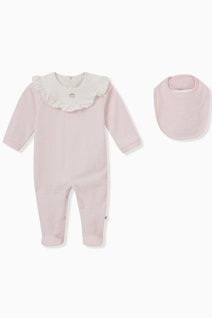

Logo Sleepsuit Set in Cotton, Pink