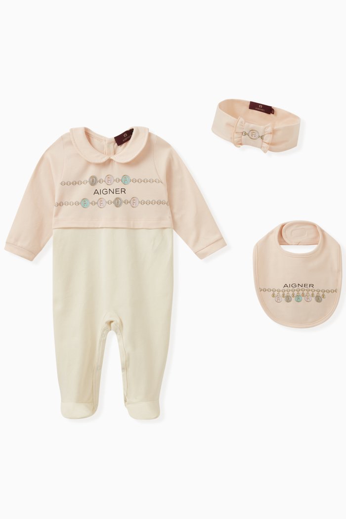 

Logo Sleepsuit Set in Cotton, Neutral