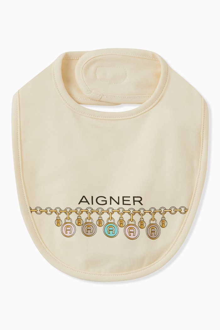 

Logo Print Bib in Pima Cotton, Neutral