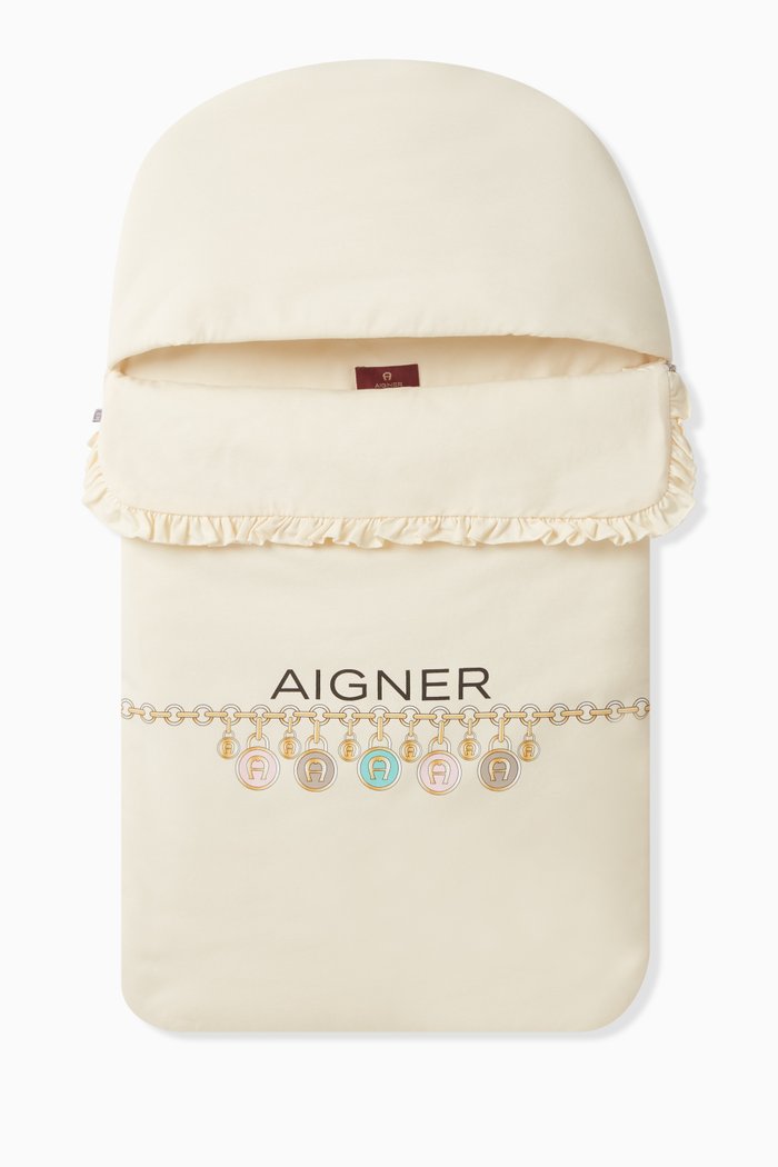 

Logo Print Sleeping Bag in Cotton, Neutral