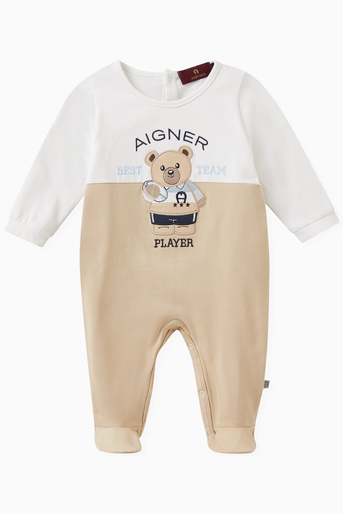 

Bear Logo Overall in Stretch Cotton, Neutral