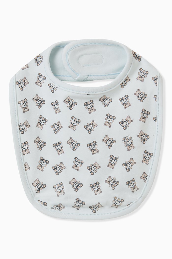 

Logo Print Bib in Pima Cotton, Blue