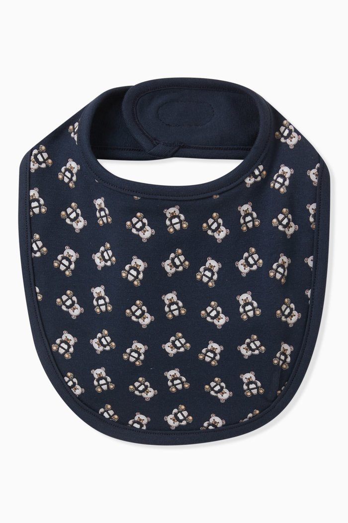 

Logo Print Bib in Pima Cotton, Blue