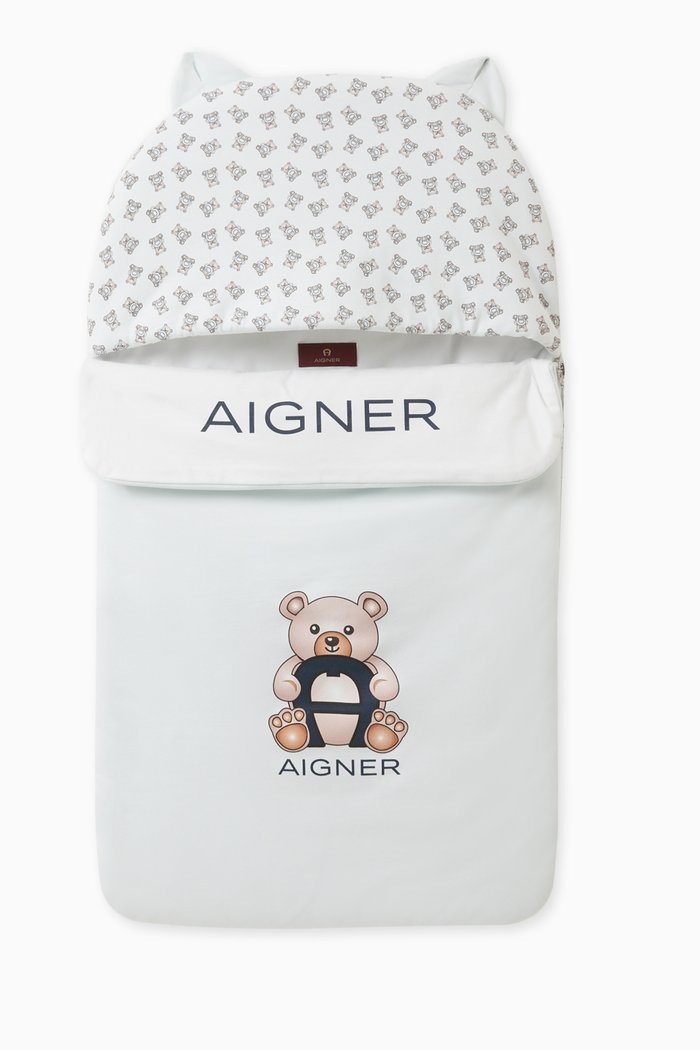 

Bear Print Sleeping Bag in Cotton, Blue