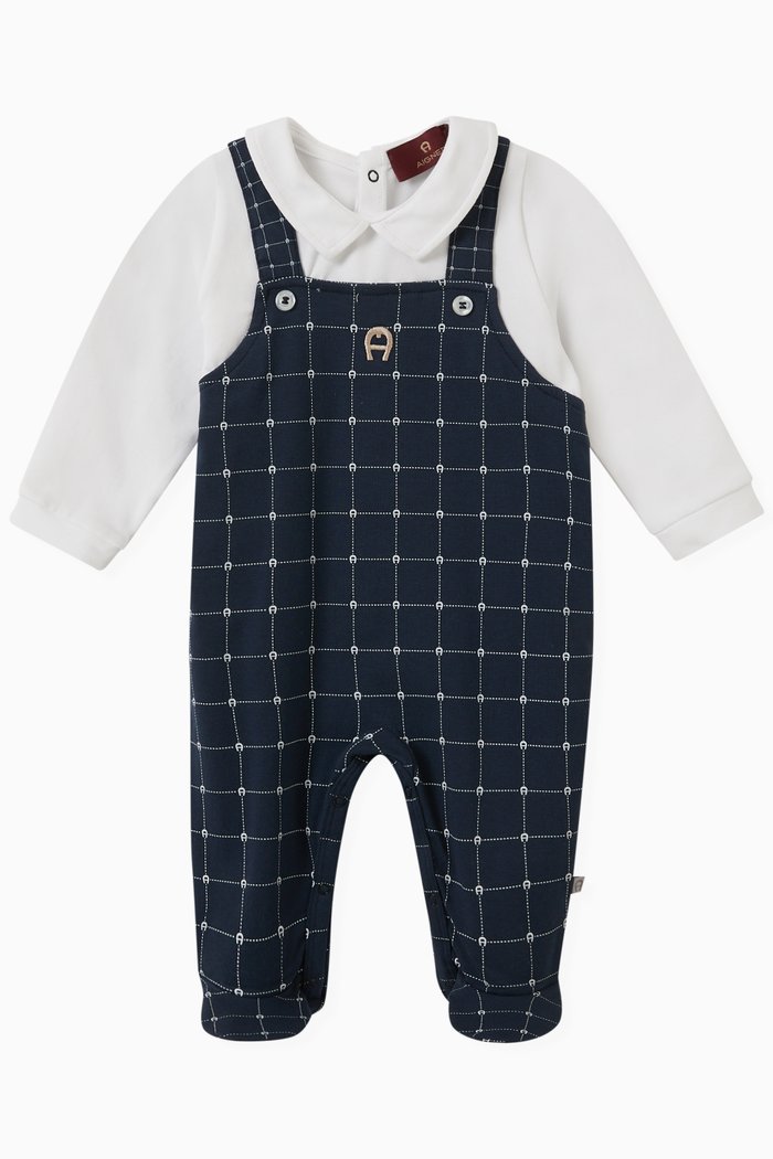 

Logo Overall in Stretch Cotton, Blue
