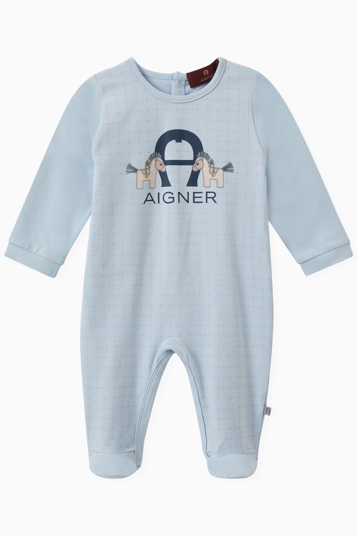 

Graphic Logo Overall in Stretch Cotton, Blue