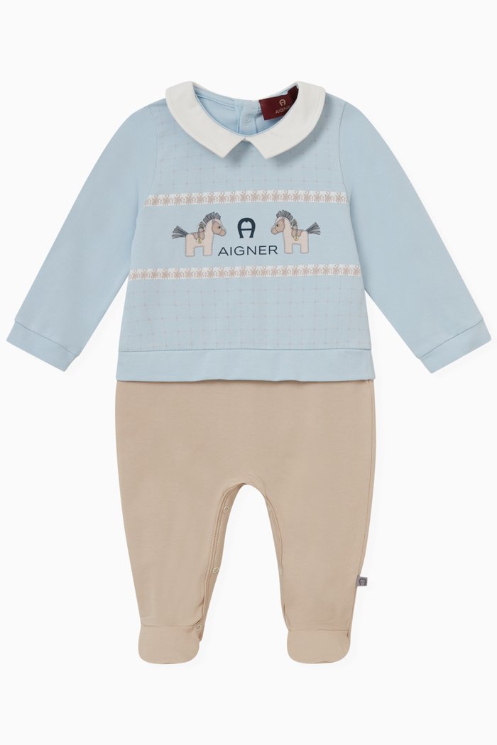 

Horse Logo Overall in Stretch Cotton, Blue