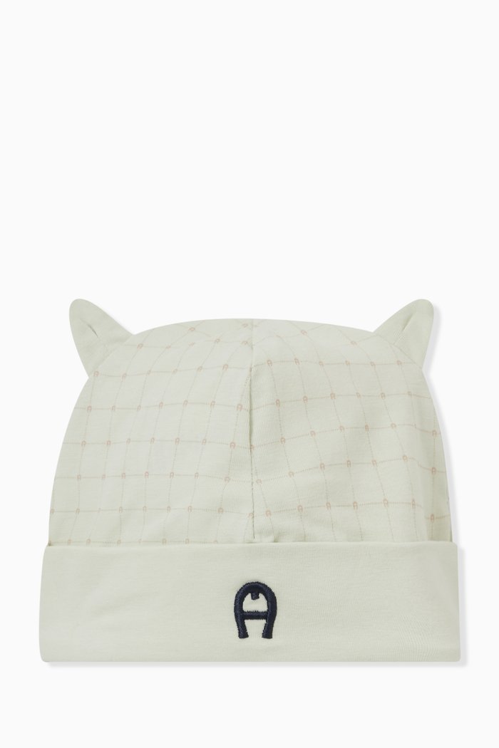 

Logo Ear Baby Hat in Cotton, Blue