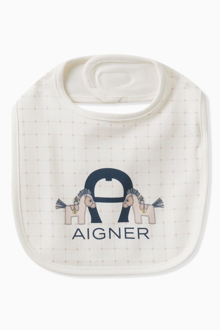 

Horse Print Bib in Cotton, Neutral