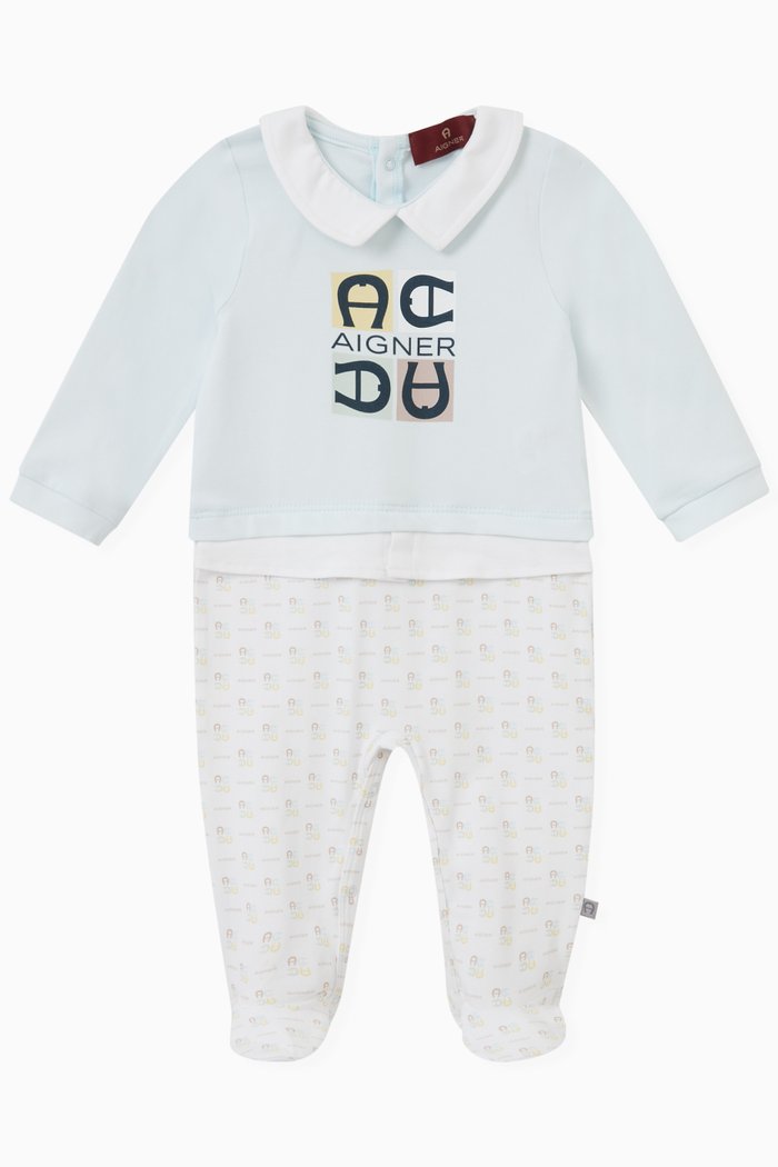 

Logo Sleepsuit in Cotton, Blue