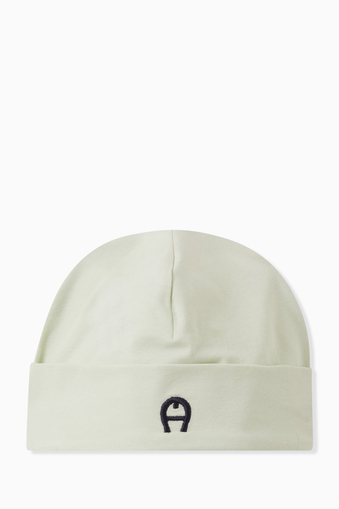 

Embroidered Logo Baby Hat in Cotton, Blue