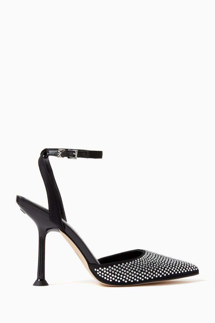 

Imani 100 Crystal-embellished Sandals in Leather, Black