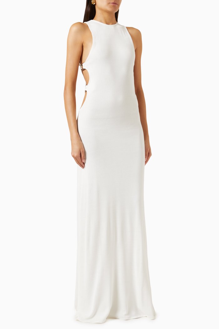 

Rosalia Cut-out Dress in Bamboo, White