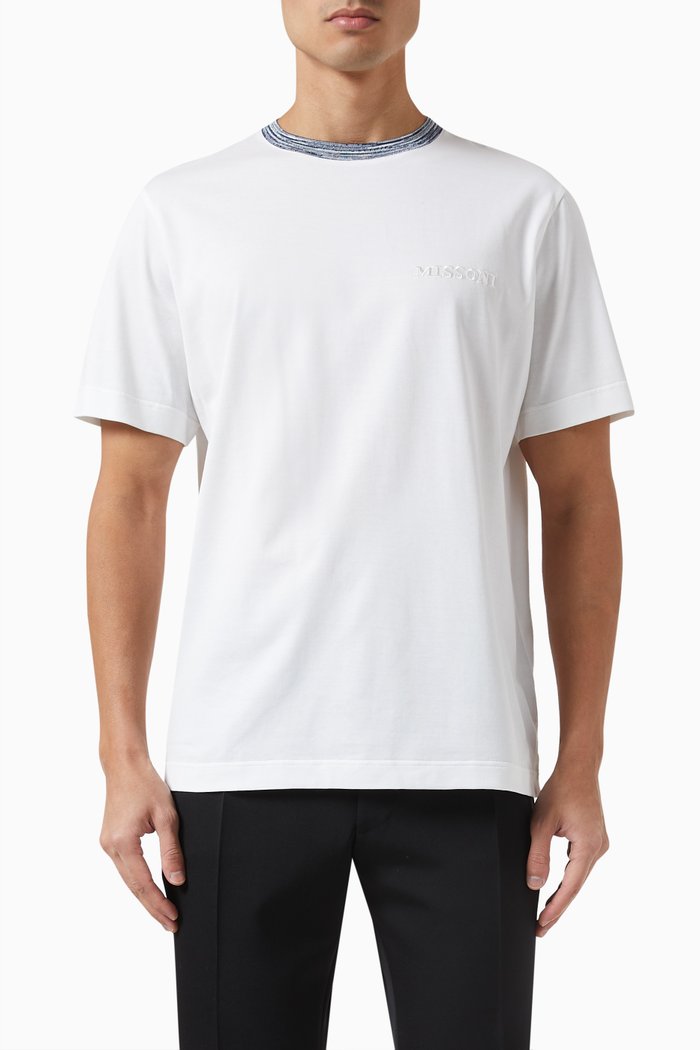 

Logo-embroidered T-shirt in Cotton, White